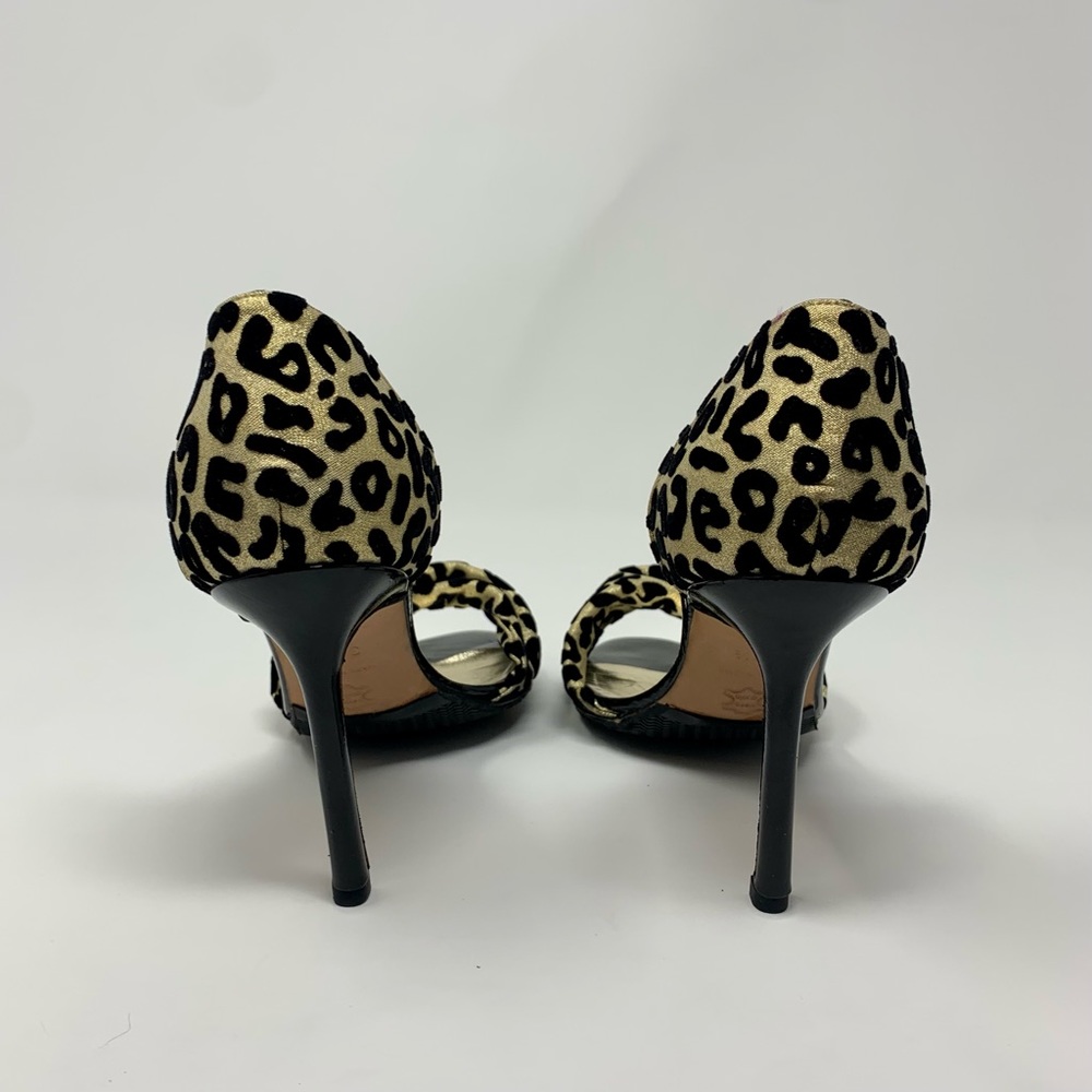 Alexa Wagner Leopard Print Peep Toe Heel Pumps Shoes Women 6 1/2 Formal Party - Picture 9 of 16